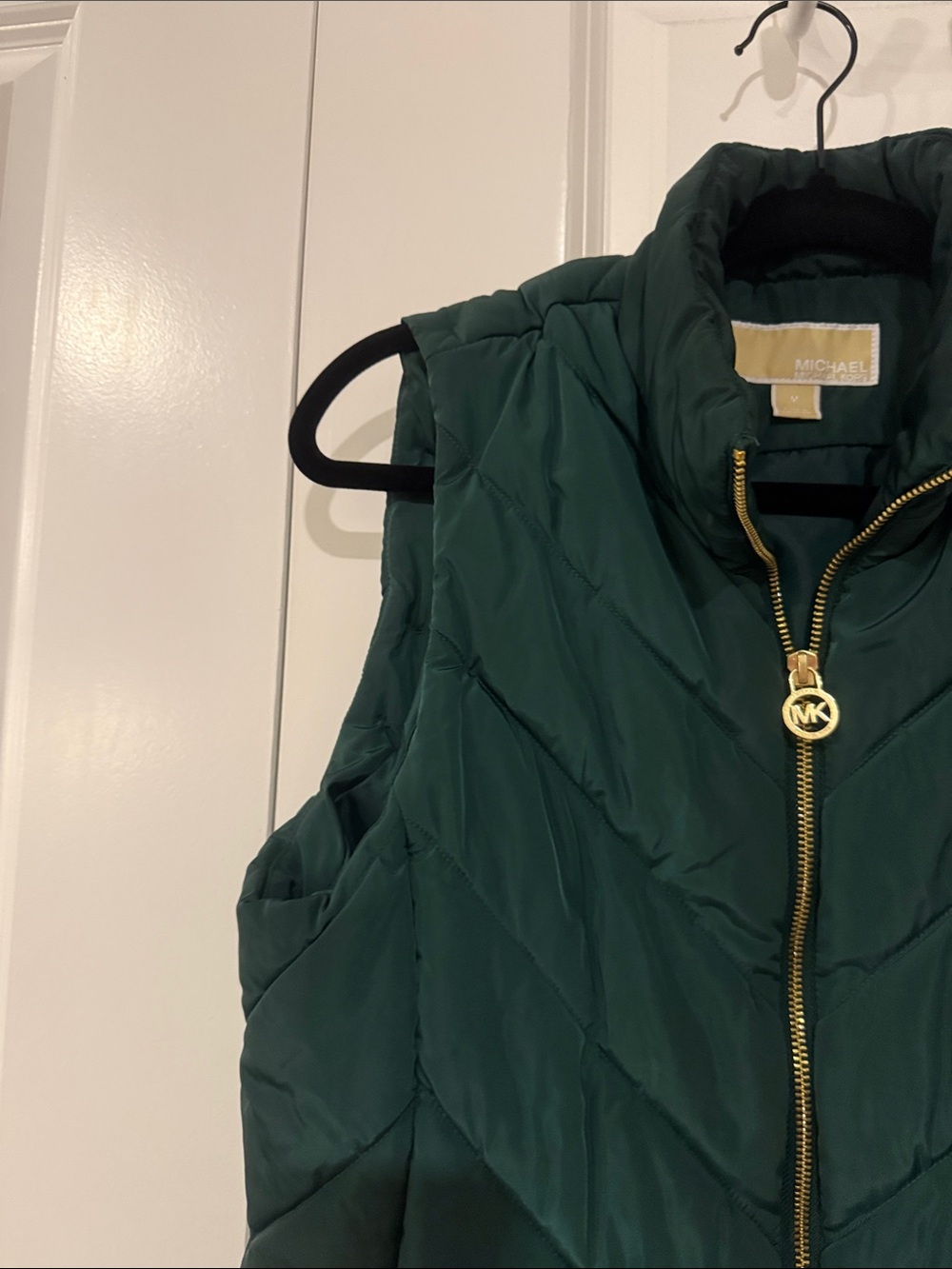 Michael Kors Forest Green Quilted Puffer Vest with Gold Hardware - Picture 5 of 9